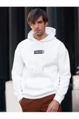 Erkek Awesome Baskılı Oversize Kapşonlu Sweatshirt thumbnail 8