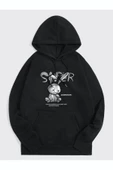Tavşan Baskılı Oversize Kapüşonlu Sweatshirt thumbnail 7