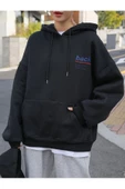 Unisex Back Baskılı Oversize Kapşonlu Sweatshirt thumbnail 7