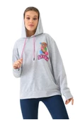 Unisex  Barrow Baskılı Oversize Kapşonlu Sweatshirt thumbnail 3