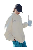 Unisex Destiny Baskılı Oversize Kapşonlu Sweatshirt thumbnail 1