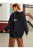 Unisex Effect Baskılı Oversize Kapşonlu Sweatshirt thumbnail 9