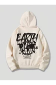 Unisex Earth Baskılı Kapüşonlu Sweatshirt thumbnail 1