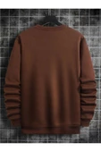 Unisex Çizgi Baskı Bisikletyaka Sweatshirt thumbnail 5