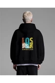 Unisex Los Angeles Oversize Kapüşonlu Sweatshirt thumbnail 2