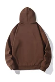 Unisex Happiest Baskılı Oversize Kapşonlu Sweatshirt thumbnail 9
