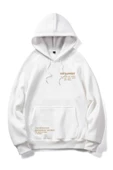 Unisex Happiest Baskılı Oversize Kapşonlu Sweatshirt thumbnail 11