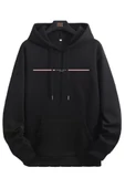 Unisex Paris Baskılı Kapşonlu Oversize Sweatshirt thumbnail 2