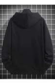 Unisex Paris Baskılı Kapşonlu Oversize Sweatshirt thumbnail 6
