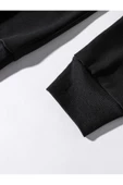 Unisex Siyah Needs Baskılı Kapüşonlu Oversize Sweatshirt thumbnail 3