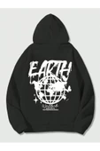 Unisex Earth Baskılı Kapüşonlu Sweatshirt thumbnail 10
