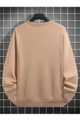 Unisex Çizgi Baskı Bisikletyaka Sweatshirt thumbnail 6