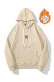 Unisex Ayıcık Baskılı Oversize Kapşonlu Sweatshirt thumbnail 6