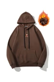 Unisex Ayıcık Baskılı Oversize Kapşonlu Sweatshirt thumbnail 1