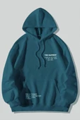 Unisex Happiest Baskılı Oversize Kapşonlu Sweatshirt thumbnail 1