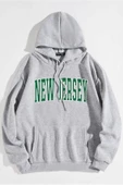 Unisex Newjersey Baskılı Oversize Kapşonlu Sweatshirt thumbnail 2