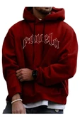 Unisex Favela Baskılı Kapşonlu Oversize Sweatshirt thumbnail 2