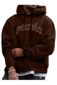 Unisex Favela Baskılı Kapşonlu Oversize Sweatshirt thumbnail 1