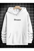 Unisex Dream Baskılı Oversize Kapşonlu Sweatshirt thumbnail 3