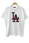 Erkek LA Baskılı Oversize Tshirt thumbnail 1