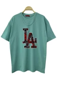 Erkek LA Baskılı Oversize Tshirt thumbnail 5