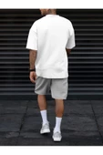 Erkek Dikey Baskılı T-Shirt Şort thumbnail 12