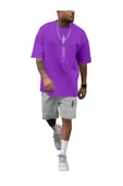 Erkek Dikey Baskılı T-Shirt Şort thumbnail 6