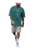 Erkek Dikey Baskılı T-Shirt Şort thumbnail 8