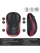 Logitech M185 910-002237 Kırmızı Optik Kablosuz Mouse thumbnail 3