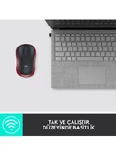 Logitech M185 910-002237 Kırmızı Optik Kablosuz Mouse thumbnail 5