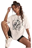 Unisex Yüz Baskılı Oversize Tshirt thumbnail 1
