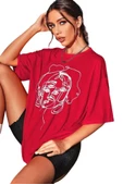 Unisex Yüz Baskılı Oversize Tshirt thumbnail 4