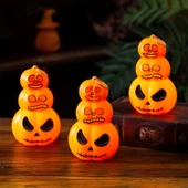Halloween Bal Kabağı Şeklinde Led Lamba 12 cm thumbnail 3