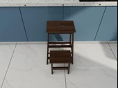 Ahşap Katlanabilir Basamaklı Tabure Ceviz Renk thumbnail 2