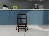 Ahşap Katlanabilir Basamaklı Tabure Ceviz Renk thumbnail 1