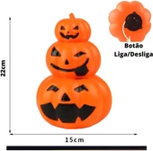 Halloween Bal Kabağı 3 lü Işıklı 22 cm thumbnail 2