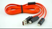 Remax Sametime (Kırmızı) Apple İphone lightning ve Samsung Micro usb kablo thumbnail 1