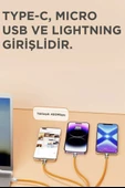 Torima 3in1 Type C- Lightning- Micro Usb Silikon 3.0A 1.5M Şarj ve Data Kablosu thumbnail 2