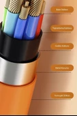 Torima 3in1 Type C- Lightning- Micro Usb Silikon 3.0A 1.5M Şarj ve Data Kablosu thumbnail 4