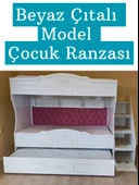 Çocuk Ranzası (Beyaz - Çıtalı Model) thumbnail 5