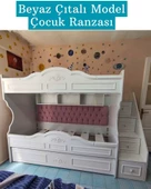 Çocuk Ranzası (Beyaz - Çıtalı Model) thumbnail 1
