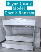 Çocuk Ranzası (Beyaz - Çıtalı Model) thumbnail 6