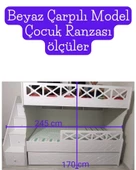 Beyaz Çarpılı Model Çocuk Ranzası thumbnail 2