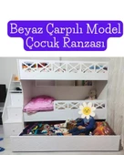 Beyaz Çarpılı Model Çocuk Ranzası thumbnail 1