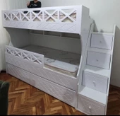 Beyaz Çarpılı Model Çocuk Ranzası thumbnail 4