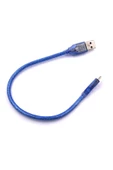30cm Micro Usb Kablo Mavi 480 Mbps Usb 2.0 Hot Swap thumbnail 2