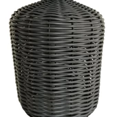 Luty Antrasit Plastik Rattan Abajur thumbnail 3