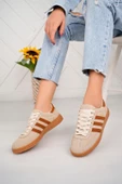 Adidas spezial bej kahve bayan sneaker thumbnail 3