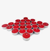 Kırmızı Tealight Mum 25 Adet thumbnail 1