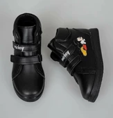 RUNSTEP Çocuk Cırtlı Bot Miki Siyah Bot thumbnail 3